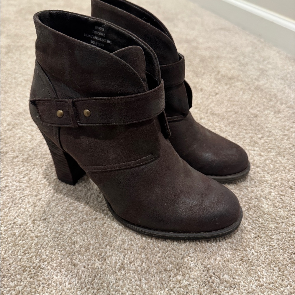 Crown Vintage Dark Chocolate Heeled Booties